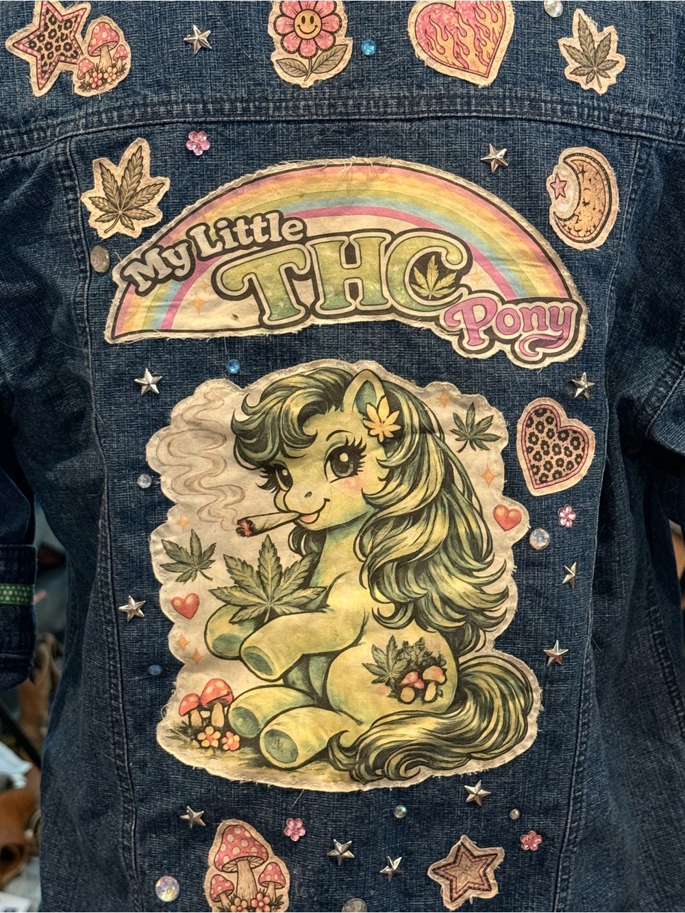 My Little THC Pony Denim Jacket Patch Artwork - Green & Pastel
